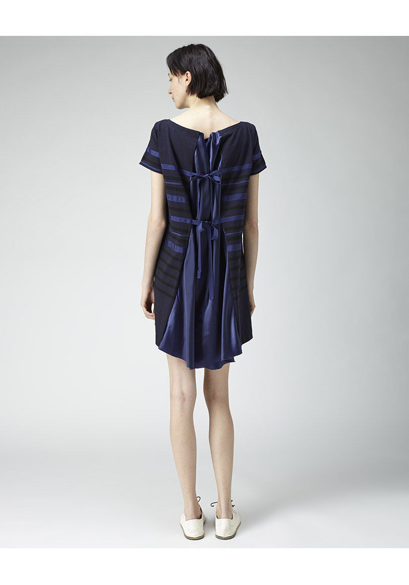 sacai lace dress Rare Excellent Sacai Luck High Quality Lace Short Sleeve Dress 2 Navy