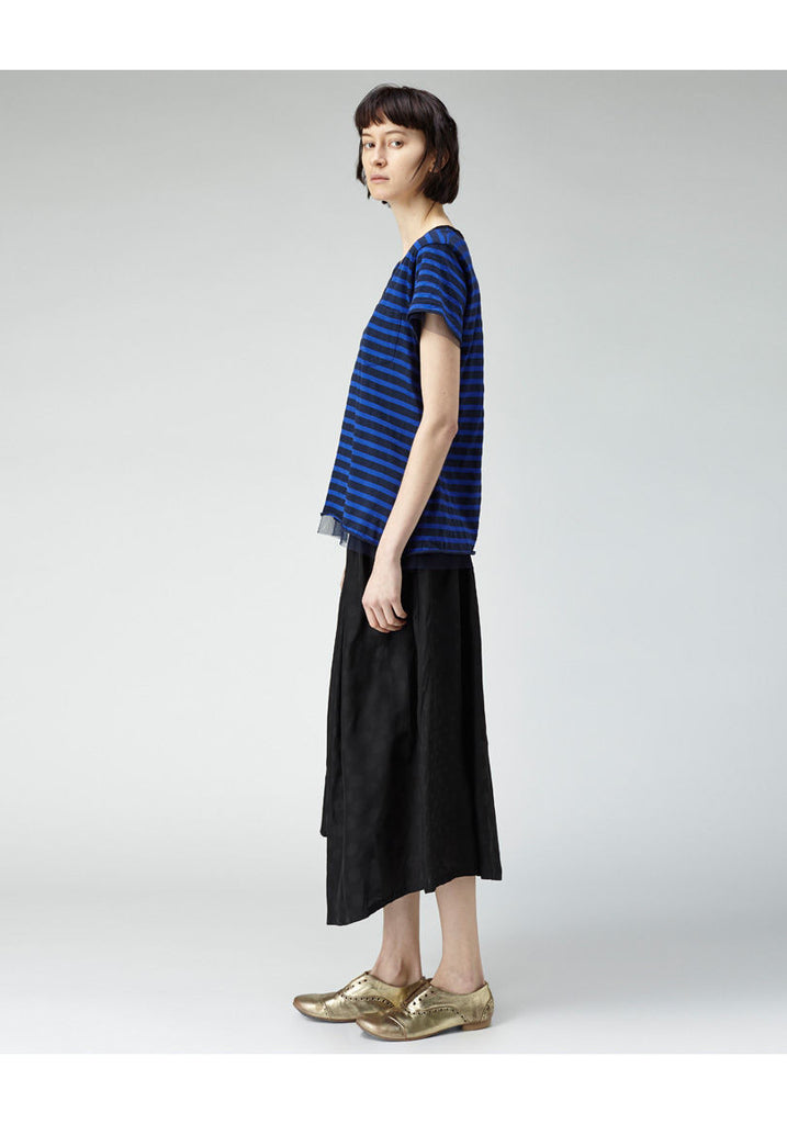 Striped Tulle Trim Tee