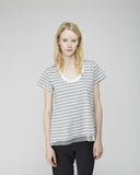 Tulle Trimmed Striped Tee