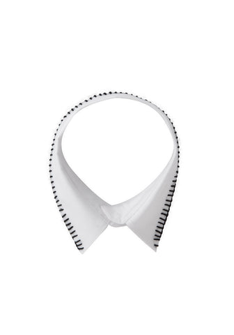 Cotton Collar w/ Knit Detail