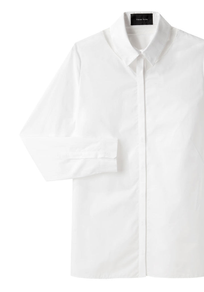Cotton Shirt with Tulle Detail