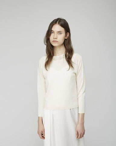 Short Pearl Adorned Pullover