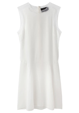 Silk Dress w/ Tulle Trim