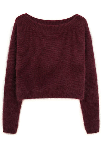 Cropped Boatneck Sweater