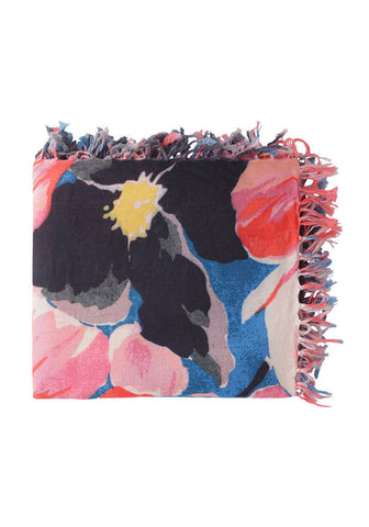 Big Floral Gauze Scarf