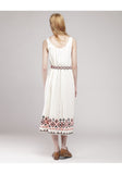 Embroidered Shirred Tank Dress