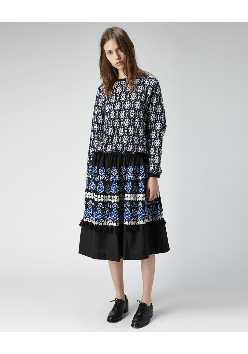 suno embroidered dress Embroidered Peasant Dress La Garonne