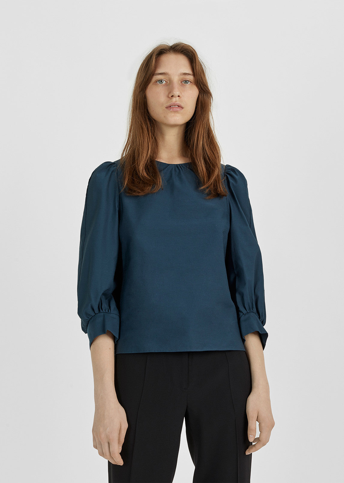 Cropped Peasant Blouse by Atlantique Ascoli- La Garçonne