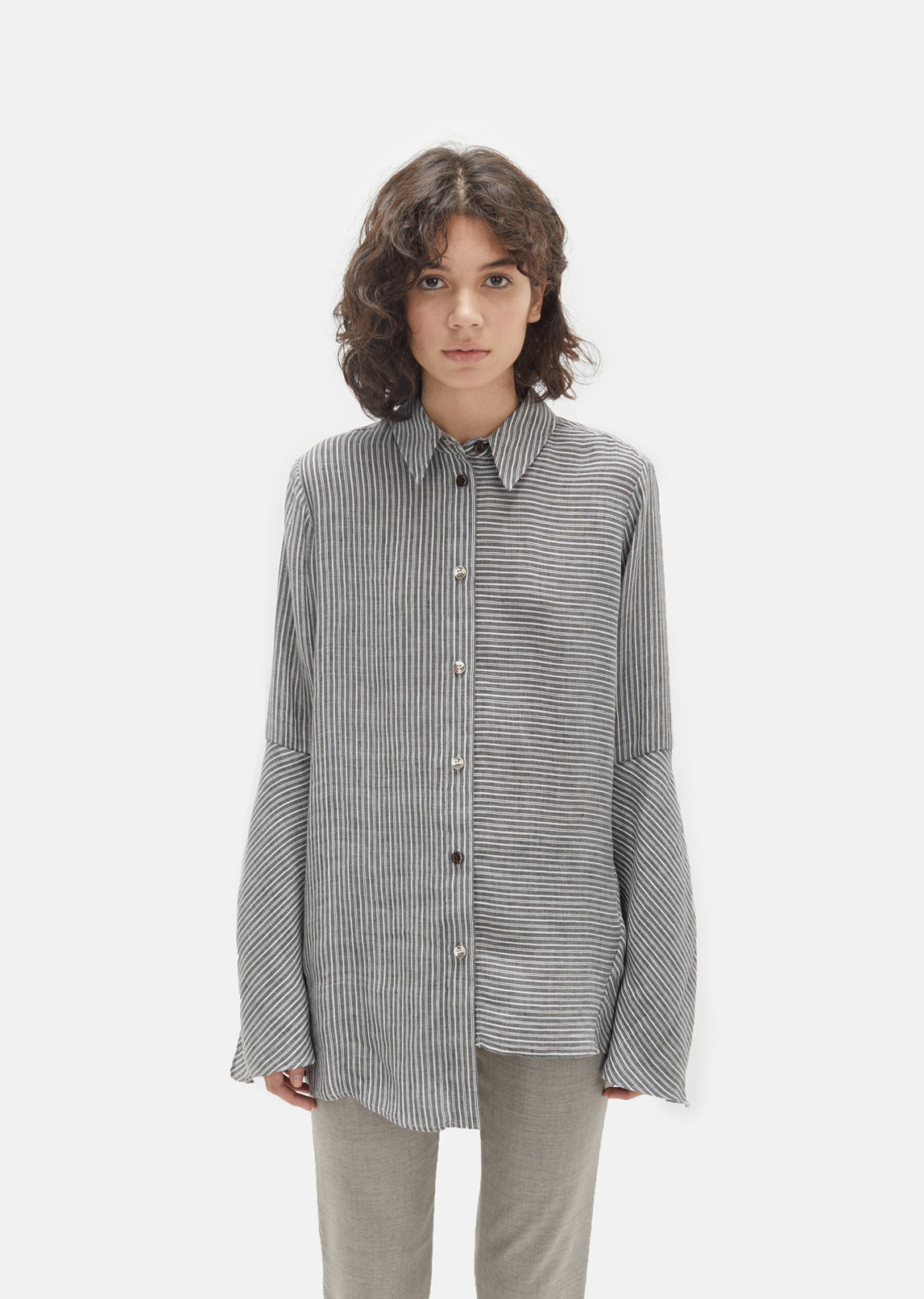 Balzac Asymmetrical Linen Shirt by Acne Studios- La Garçonne