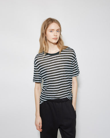 Striped Linen Blend Tee