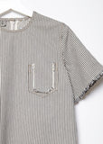 Frayed Striped Cotton Top
