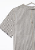 Frayed Striped Cotton Top