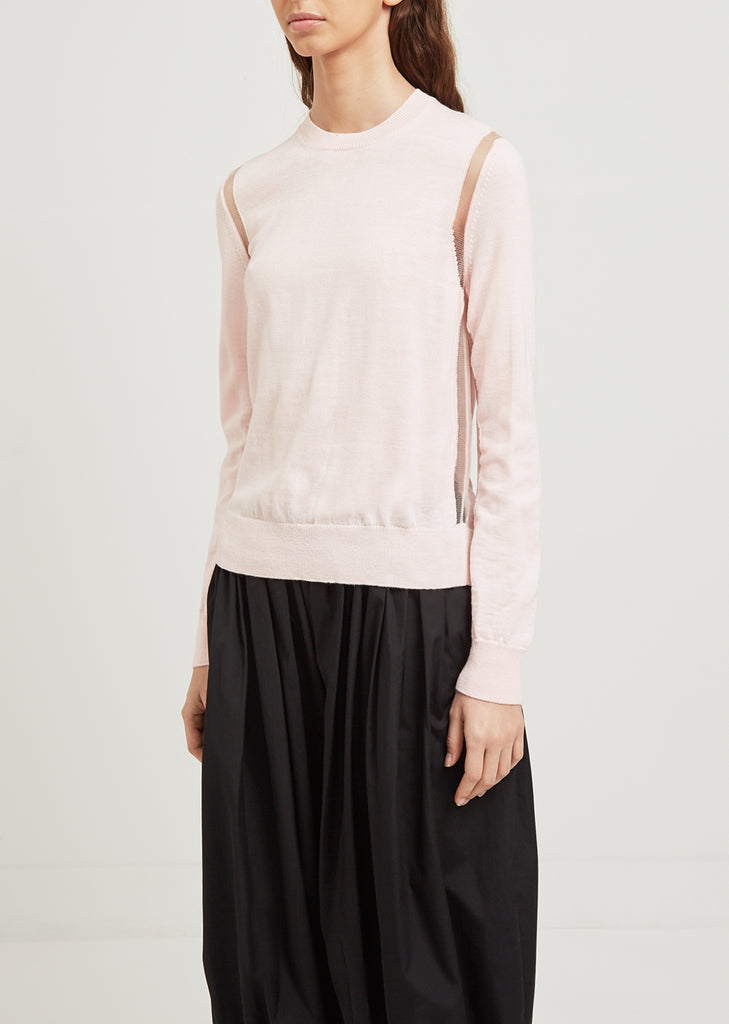 Tulle Detail Pink Sweater