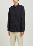 Pointed Collar Cotton Poplin Shirt