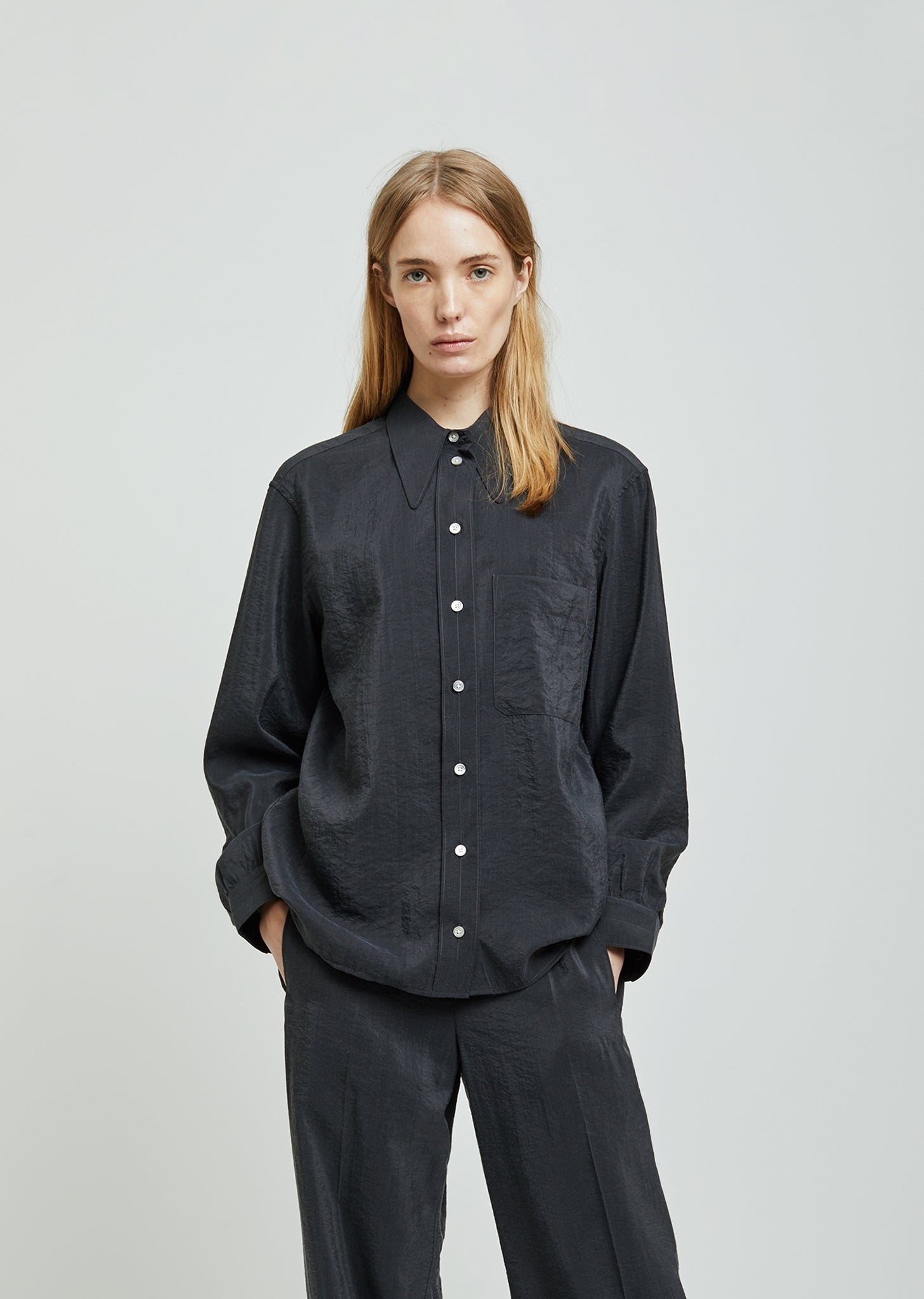 Lemaire Convertible Collar Shirt SS - Dark Olive | Garmentory