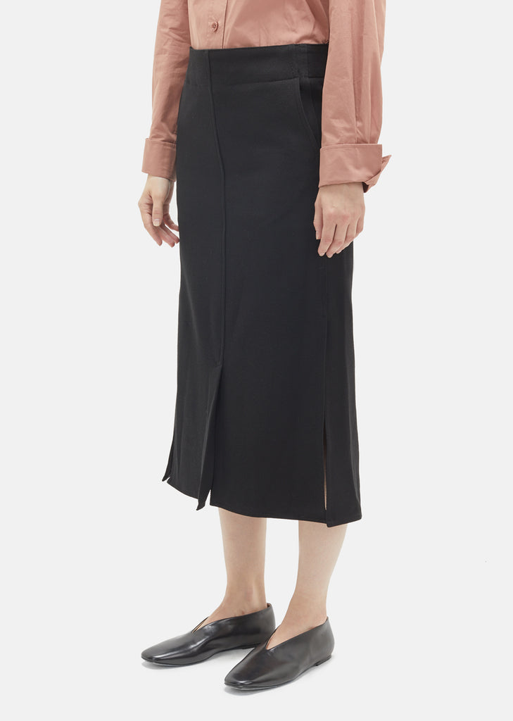 Wool Gabardine Straight Skirt
