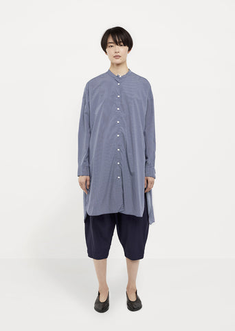 Oversized Mandarin-Collar Shirt