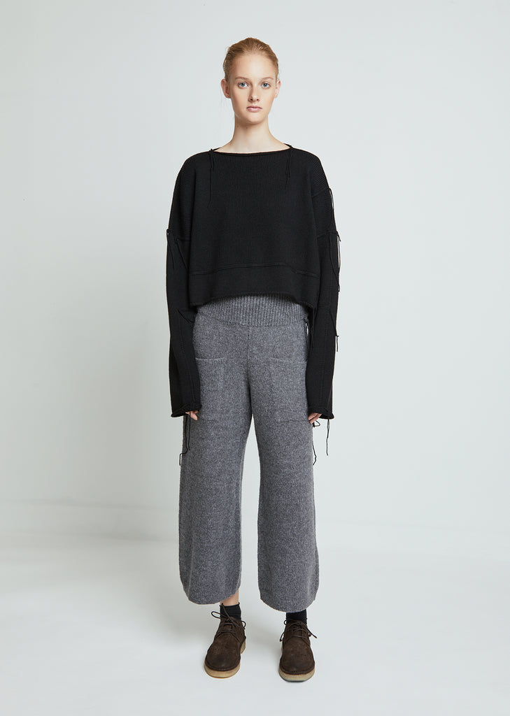 Knitted Patch Wool Sweater