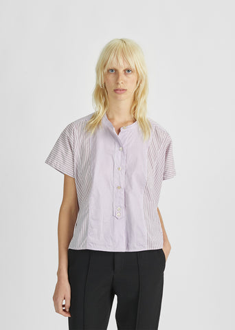 Larshey Striped Collarless Shirt