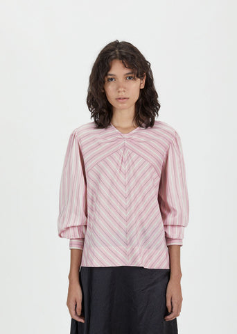 Val Striped Roundneck Blouse