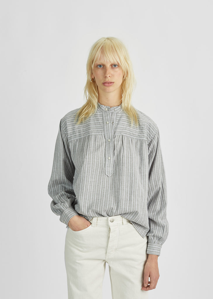 Only Vintage Striped Henley Blouse