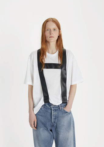 Synthetic Leather Strap Top