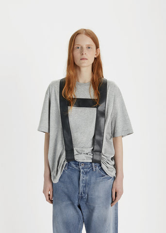 Synthetic Leather Strap Top