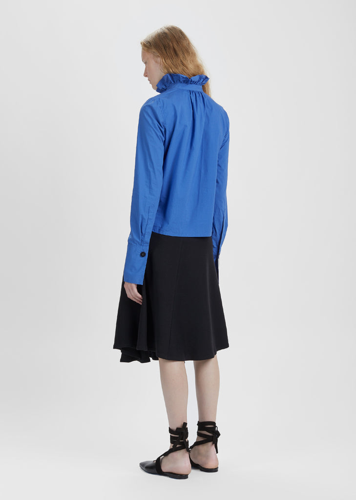 Washed Gathered Collar Top
