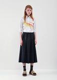 Pintuck Contrast Stitch Skirt