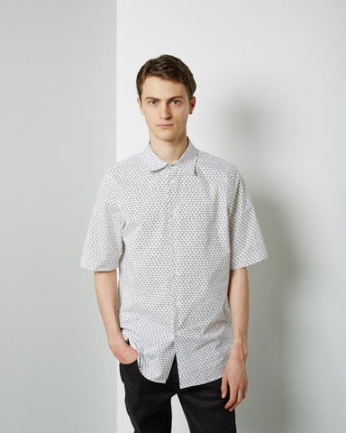 Short Sleeve Printed Polo Neck Shirt