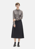 Lightweight Flannel Pleated Wrap Skirt