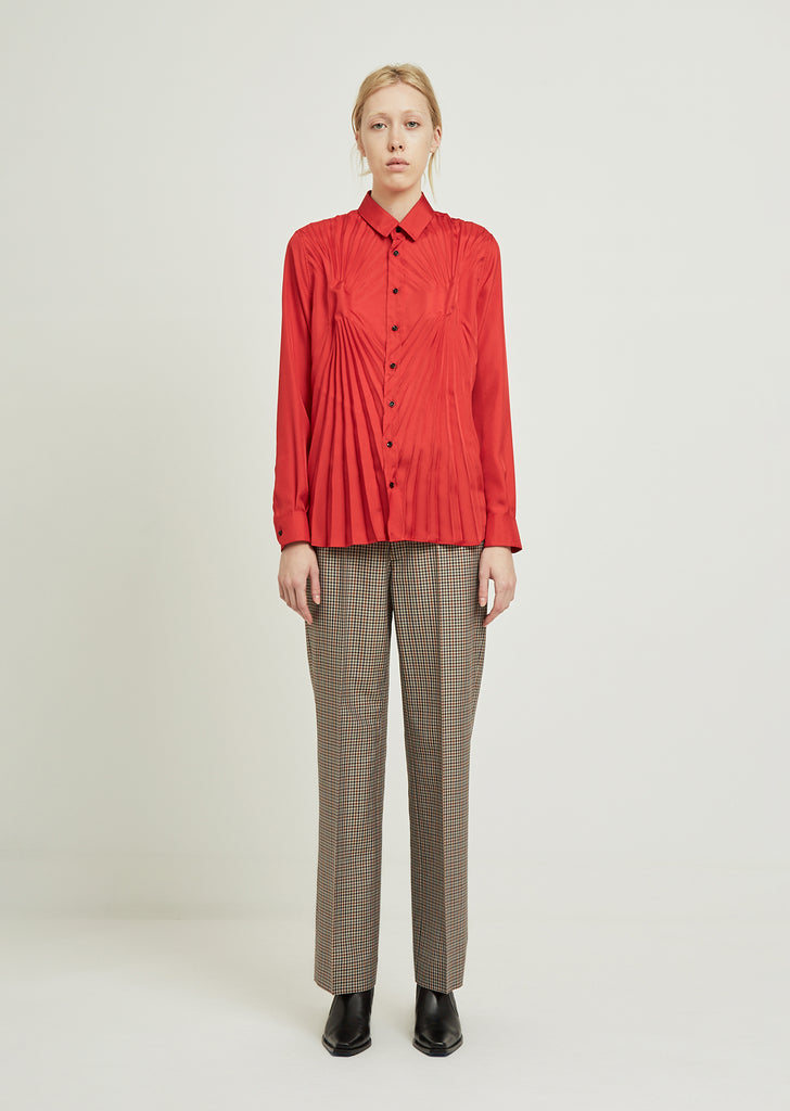 Poly Twill Pleated Shirt