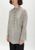 Linen Cotton Collarless Long Shirt