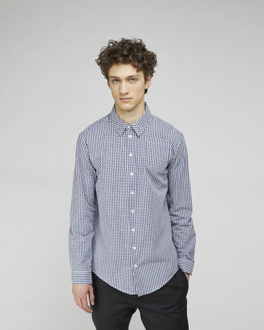 Seamed Collar Gingham Shirt