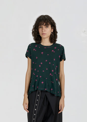 Printed Asymmetric T-Shirt