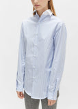 Blue Stripe Backwards Button Up Shirt