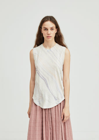 Marble Linen Muscle Tee