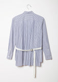 Striped Cotton Shirt with Back Pleats
