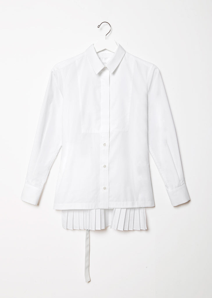 Cotton Shirt with Back Pleats