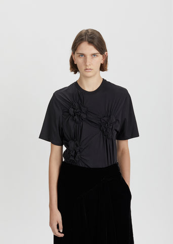 Flower Smocked Cotton T-Shirt
