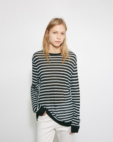 Striped Linen Longsleeve Tee