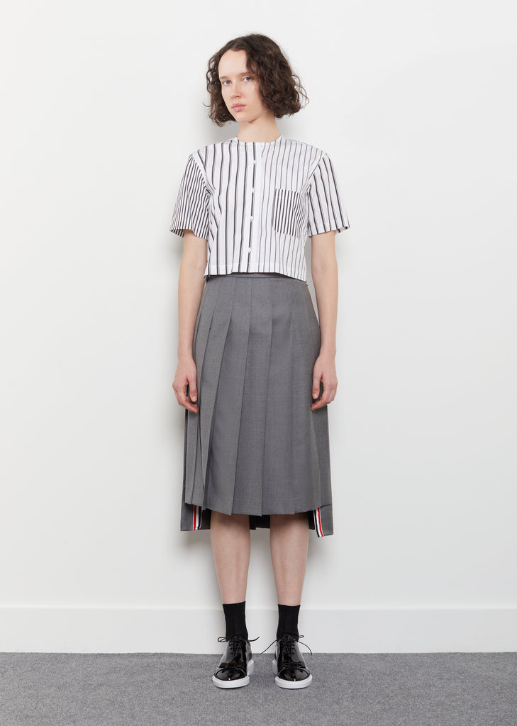 Wool Twill Pleated Skirt