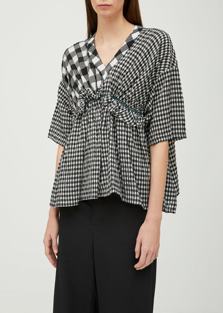 Cupro Gingham Check Top