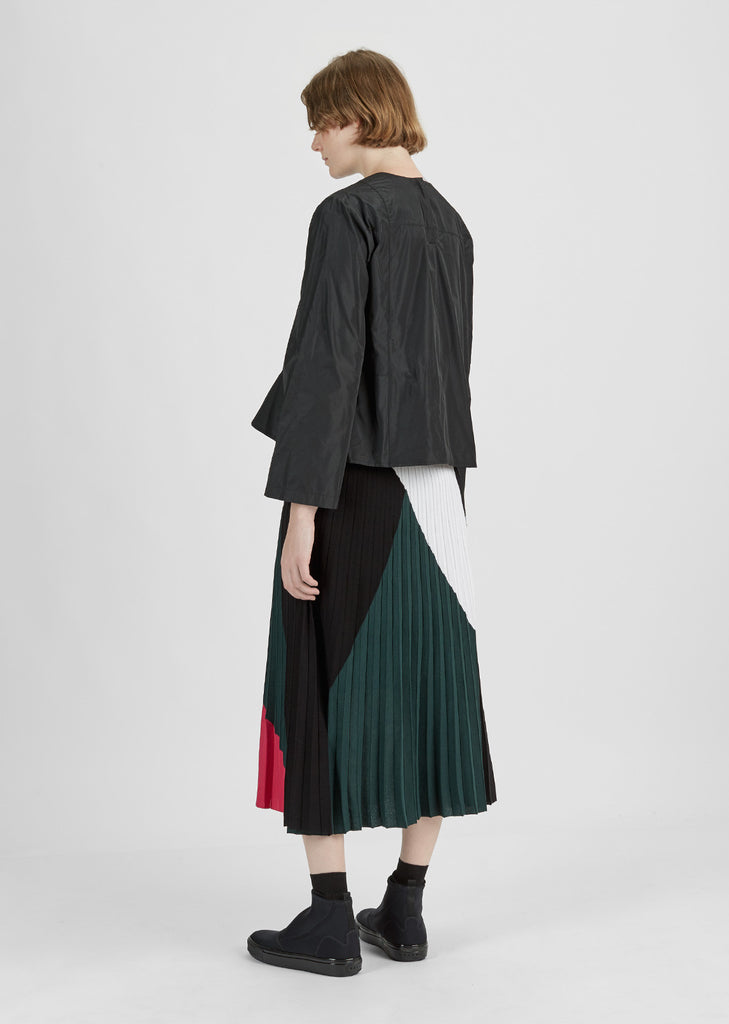 Colorblocked Pleated Skirt