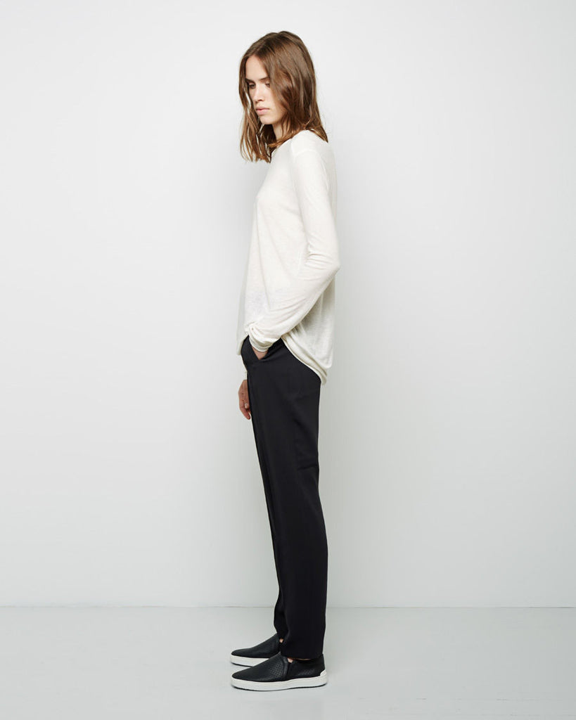 High-Waisted Poly Crepe Trouser