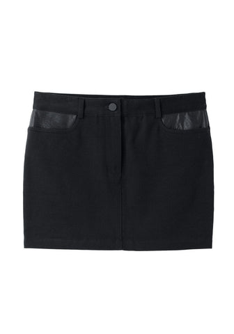Leather Yoke Skirt