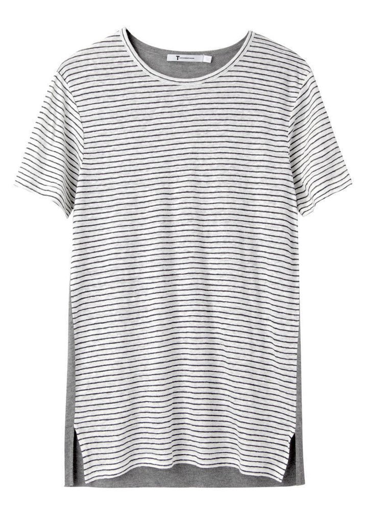 Solid Back Striped Tee