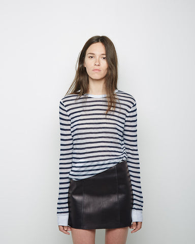 Striped Rayon Linen Longsleeve