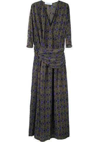 Peacock Print Gown