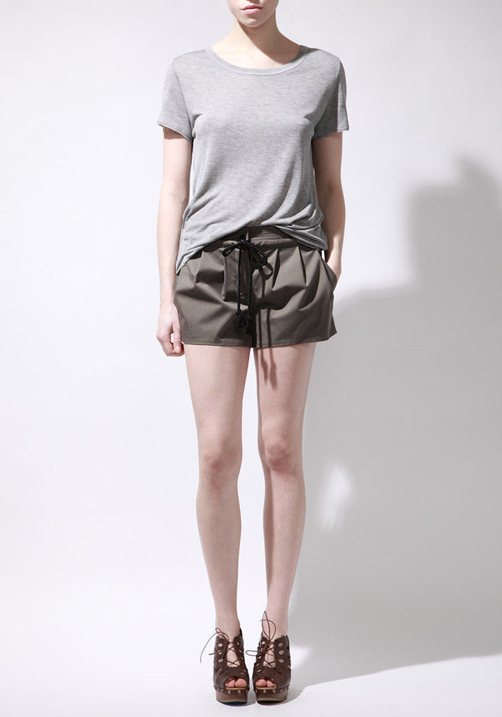 Cotton Suiting Pleated Short